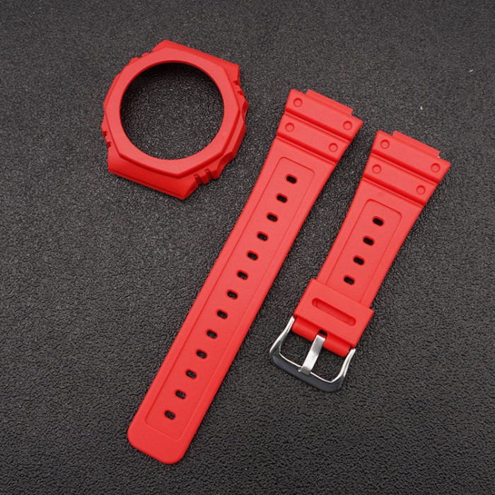 Ремінець + безель (рант) для Casio G-Shock GA-2100 Red SI
