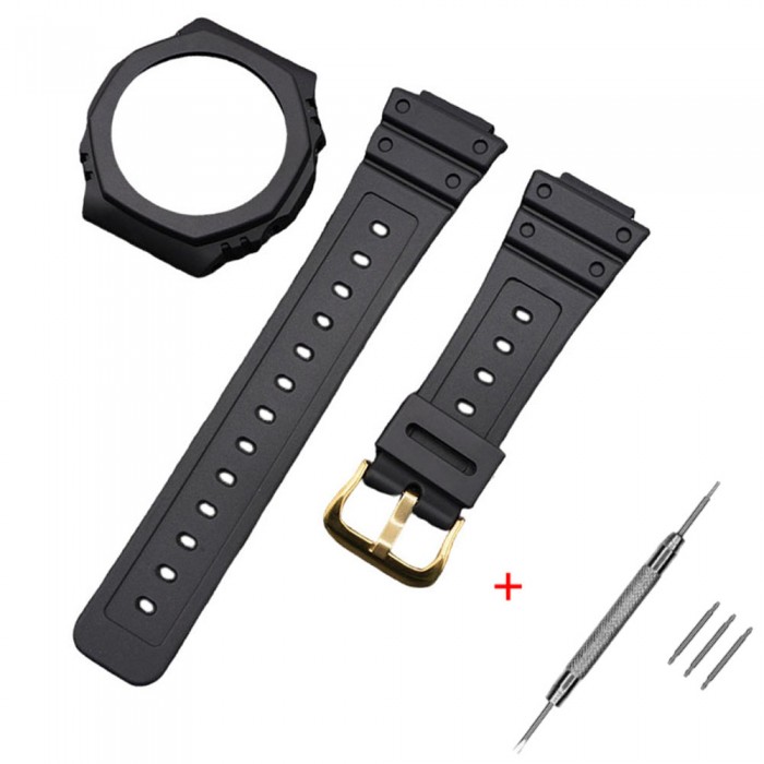 Ремінець + безель (рант) для Casio G-Shock GA-2100 Black GD