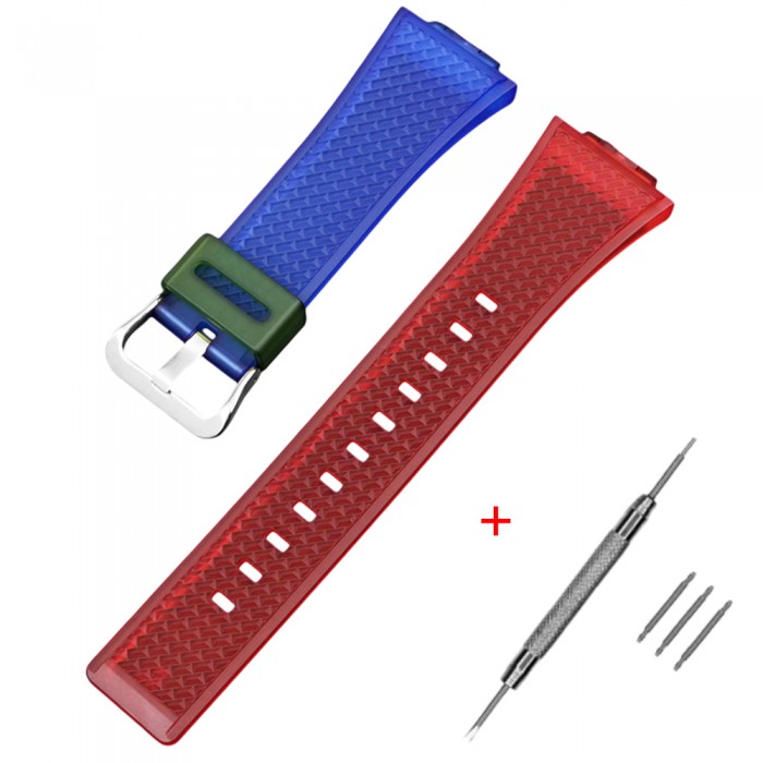 Ремінець для Casio G-Shock GA-100/110 Transl-Red-Blue SI