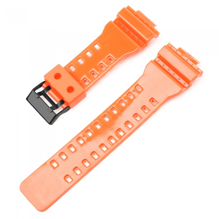 Ремінець для Casio G-Shock GA-100/110/120 Orange-Glossy BK