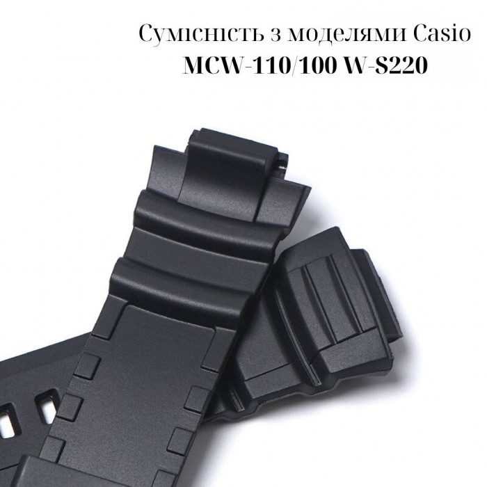 Ремінець для Casio G-Shock MCW-100H/110H, AE-2000/2100 W-S220, HDD-S100, WV-200 Red Black