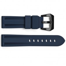 Ремінець для годинника 3001 Silicone Blue-Black 24 мм.