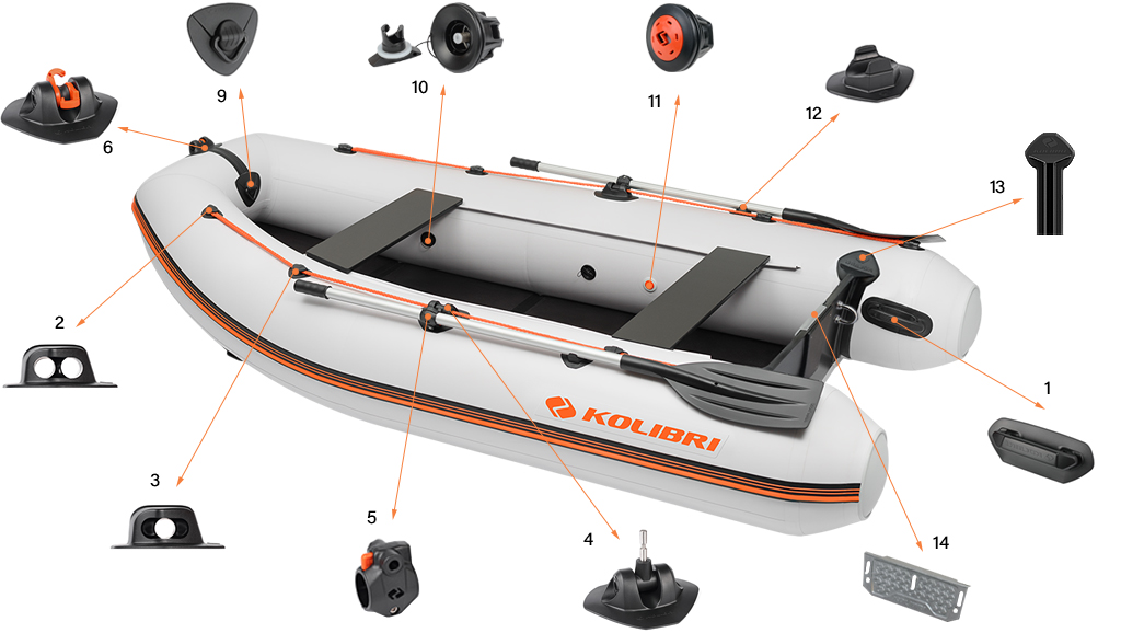 Фурнитура моторной лодки Kolibri KM-300DL