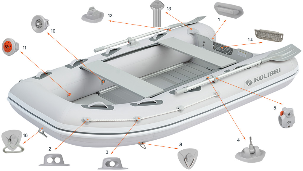 Фурнитура моторной лодки Kolibri KM-300DXL