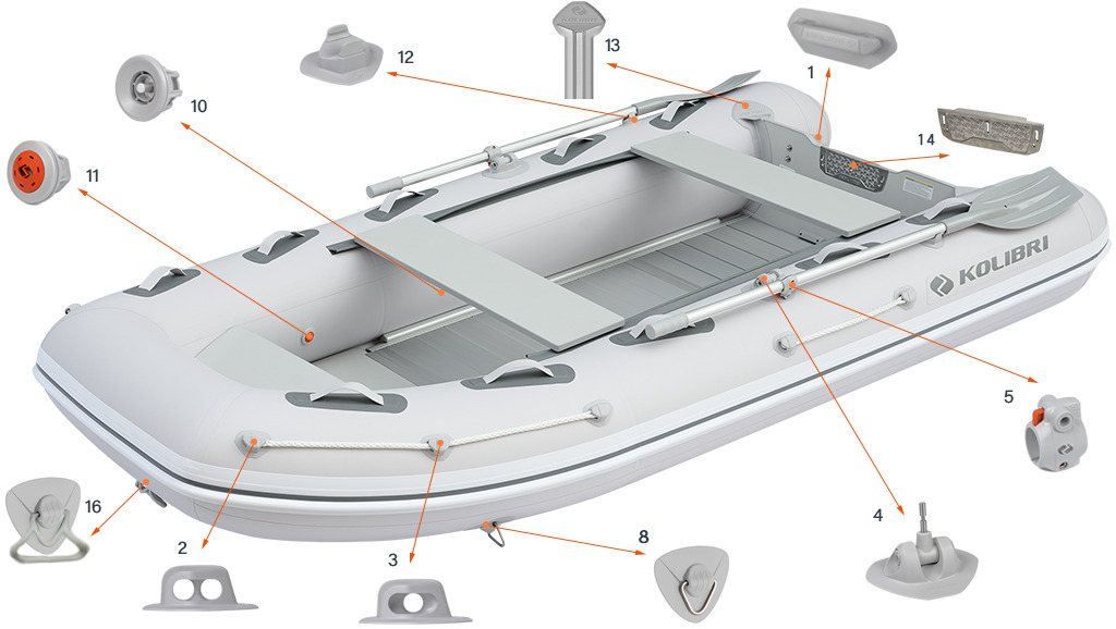 Фурнитура моторной лодки Kolibri KM-330DXL